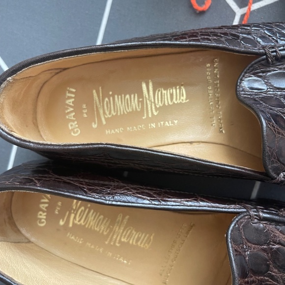 GRAVANI CROC LEATHER LOAFERS Size 7M - Picture 4 of 7